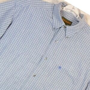 Timberland Button Up Shirt Mens XL Short Sleeve Gingham Check Casual Performance